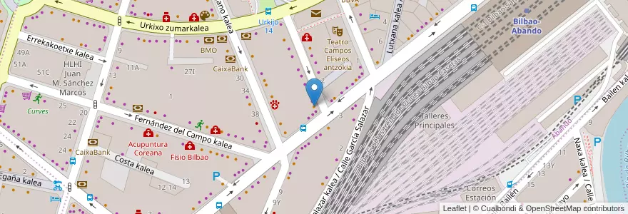 Mapa de ubicacion de Cafe Denda en 스페인, Euskadi, Bizkaia, Bilboaldea, 빌바오.