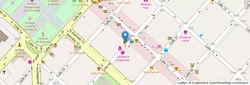 Mapa de ubicacion de Cafe Don Armando, Casco Urbano en الأرجنتين, بوينس آيرس, Partido De La Plata, لابلاتا.