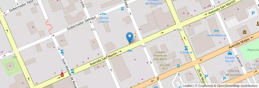 Mapa de ubicacion de Café Dublin en Argentinien, Departamento Ushuaia, Chile, Feuerland, Ushuaia.