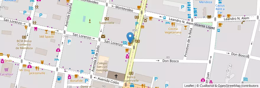 Mapa de ubicacion de Cafe Dun Ken en Argentine, Chili, Mendoza, Departamento Capital, Sección 2ª Barrio Cívico, Ciudad De Mendoza.