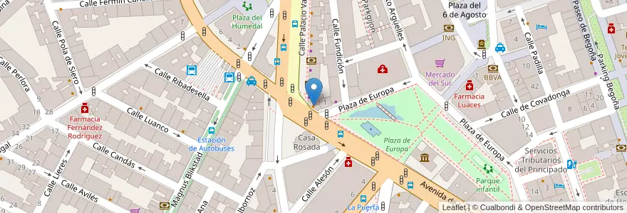 Mapa de ubicacion de Café El Parque en スペイン, アストゥリアス州, アストゥリアス州, Gijón/Xixón.