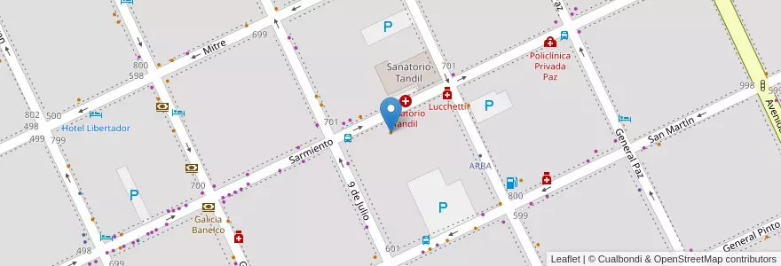 Mapa de ubicacion de Café El Patio en Argentina, Buenos Aires, Partido De Tandil, Tandil.