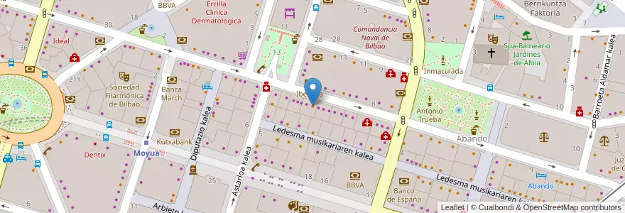 Mapa de ubicacion de Cafe El Ratito en İspanya, Bask Bölgesi, Bizkaia, Bilboaldea, Bilbao.