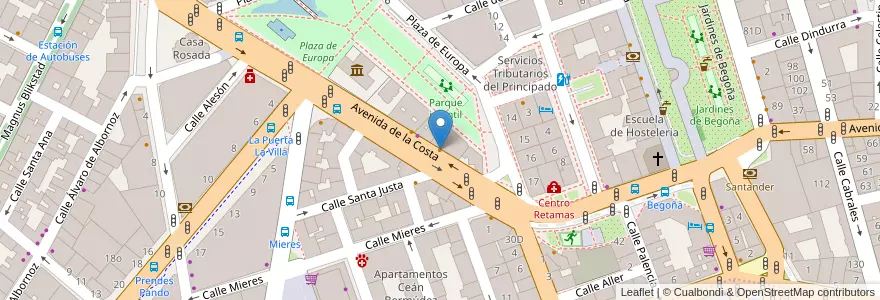 Mapa de ubicacion de Café El Yáscaru en スペイン, アストゥリアス州, アストゥリアス州, Gijón/Xixón.