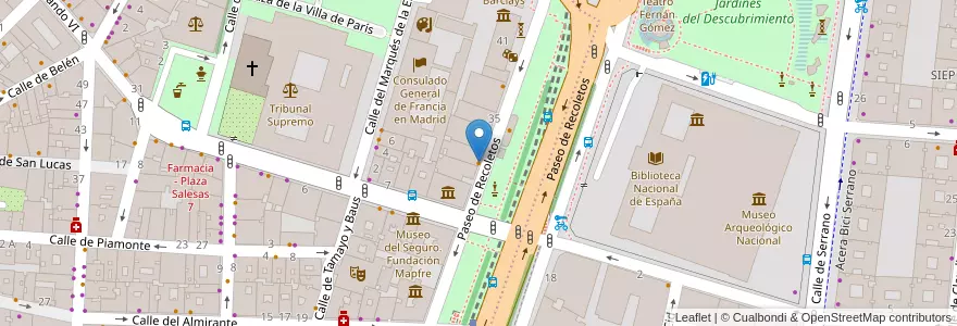Mapa de ubicacion de Café Espejo en スペイン, マドリード州, Comunidad De Madrid, Área Metropolitana De Madrid Y Corredor Del Henares, Madrid.