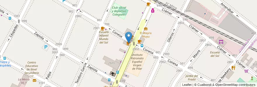Mapa de ubicacion de Cafe et Delices, Colegiales en Argentine, Ciudad Autónoma De Buenos Aires, Buenos Aires, Comuna 13.