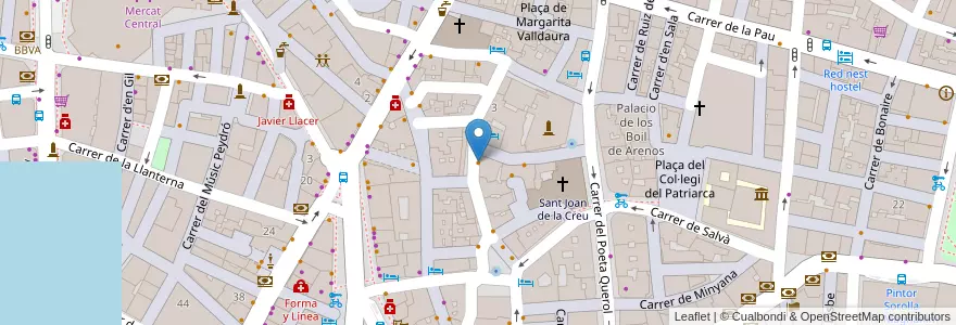 Mapa de ubicacion de Cafe Federal en اسپانیا, Comunitat Valenciana, València / Valencia, Comarca De València, València.