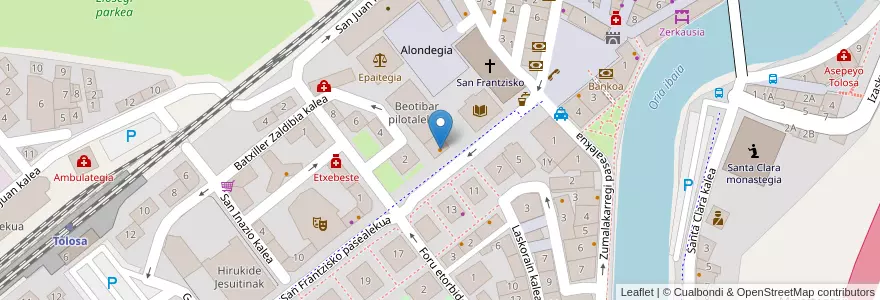 Mapa de ubicacion de Cafe Fronton en İspanya, Bask Bölgesi, Gipuzkoa, Tolosaldea, Tolosa.
