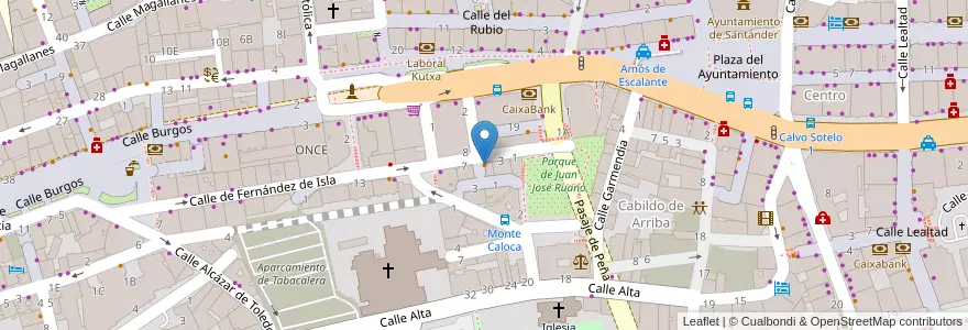 Mapa de ubicacion de Café Garbín en Spanien, Kantabrien, Cantabria, Santander, Santander.