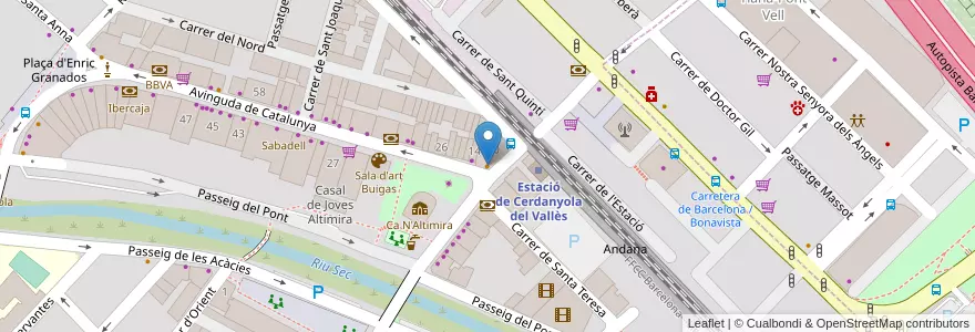 Mapa de ubicacion de Cafe gaucho en スペイン, カタルーニャ州, Barcelona, Vallès Occidental, Cerdanyola Del Vallès.