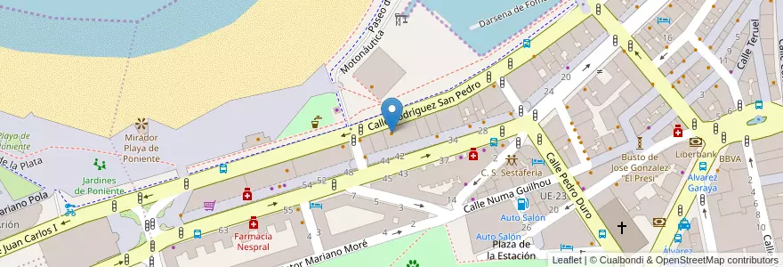 Mapa de ubicacion de Café Gijón en Espagne, Asturies, Asturies, Gijón/Xixón.