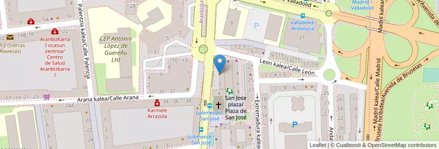 Mapa de ubicacion de Café Glorioso Bar en Spanien, Autonome Gemeinschaft Baskenland, Araba/Álava, Gasteizko Kuadrilla/Cuadrilla De Vitoria, Vitoria-Gasteiz.