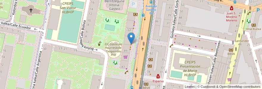 Mapa de ubicacion de Café Goliat en España, Euskadi, Araba/Álava, Gasteizko Kuadrilla/Cuadrilla De Vitoria, Vitoria-Gasteiz.