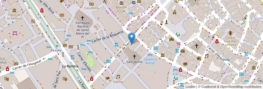 Mapa de ubicacion de Cafe Hostal Fernando en اسپانیا, Catalunya, Barcelona, Barcelonès, Barcelona.