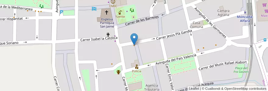 Mapa de ubicacion de Cafe i Mes en スペイン, バレンシア州, València / Valencia, L'Horta Nord, Moncada.