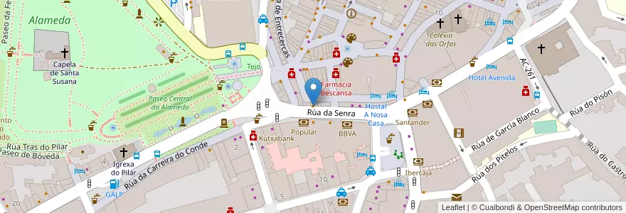 Mapa de ubicacion de Cafe Iacobus en Espagne, Galice, A Corogne, Santiago, Santiago De Compostela.