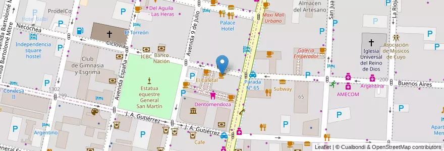 Mapa de ubicacion de Cafe Ieies en Argentine, Chili, Mendoza, Departamento Capital, Ciudad De Mendoza.