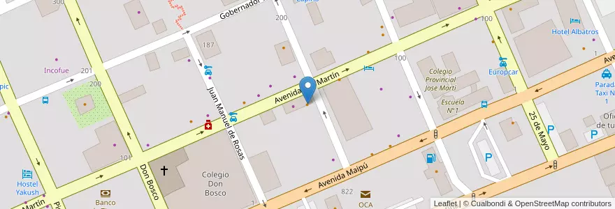 Mapa de ubicacion de Café KFE en Argentinien, Departamento Ushuaia, Chile, Feuerland, Ushuaia.