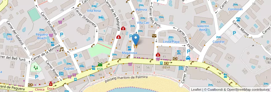 Mapa de ubicacion de Cafe La Bachor en Espanha, Ilhas Baleares, España (Mar Territorial), Serra De Tramuntana, Ilhas Baleares, Calvià.