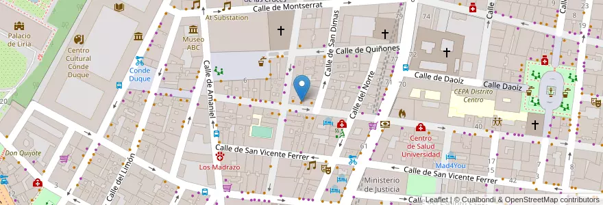 Mapa de ubicacion de Café La Palma en 스페인, Comunidad De Madrid, Comunidad De Madrid, Área Metropolitana De Madrid Y Corredor Del Henares, 마드리드.