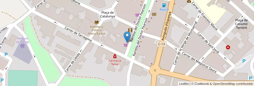 Mapa de ubicacion de Café Lambretto en Испания, Каталония, Лерида, Пальярс-Хусса, Tremp.