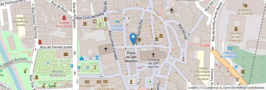 Mapa de ubicacion de Café Latino en İspanya, Galicia / Galiza, Ourense, Ourense, Ourense.
