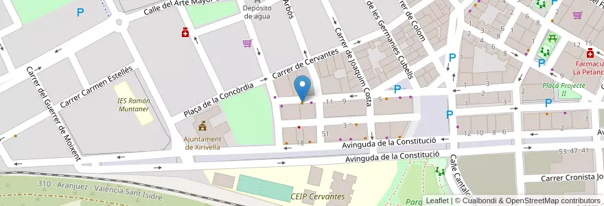 Mapa de ubicacion de Café Les Roques en España, Comunitat Valenciana, València / Valencia, L'Horta Oest, Xirivella.