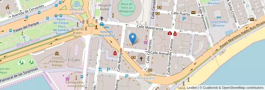 Mapa de ubicacion de Cafe Levante en Espagne, Andalousie, Malaga, Málaga-Costa Del Sol, Málaga.