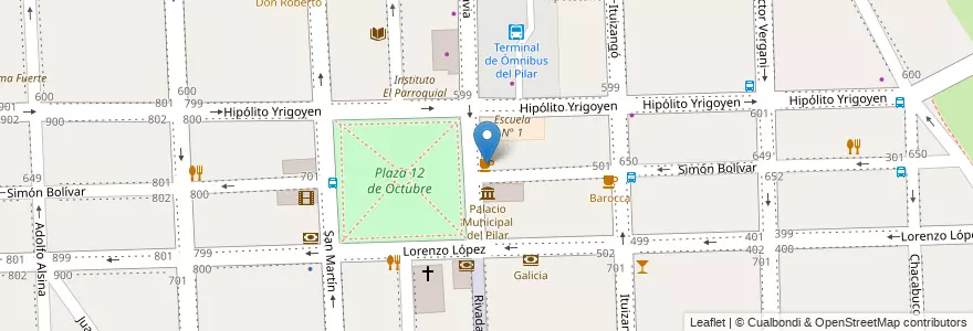 Mapa de ubicacion de Café Lion`s en Аргентина, Буэнос-Айрес, Partido Del Pilar, Pilar.