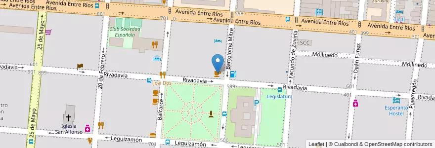 Mapa de ubicacion de Café los Tribunales en الأرجنتين, Salta, Capital, Municipio De Salta, Salta.