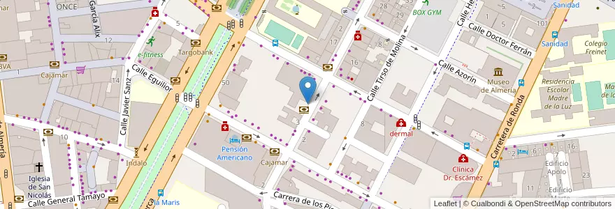Mapa de ubicacion de Café Maly en España, Andalucía, Almería, Almería.