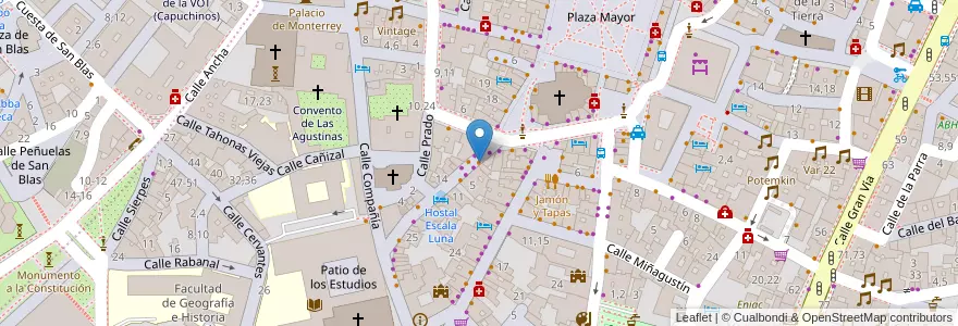 Mapa de ubicacion de Café Manila en Spanien, Kastilien Und León, Salamanca, Campo De Salamanca, Salamanca.