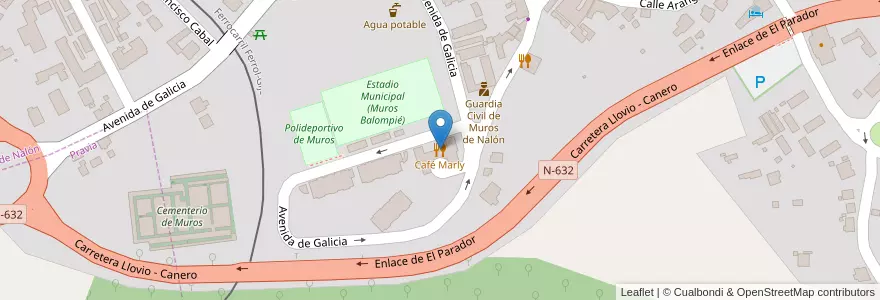 Mapa de ubicacion de Café Marly en 西班牙, 阿斯圖里亞斯, 阿斯圖里亞斯.