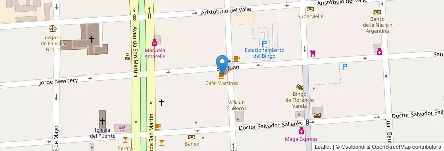 Mapa de ubicacion de Café Martínez en الأرجنتين, بوينس آيرس, Partido De Florencio Varela, Florencio Varela.