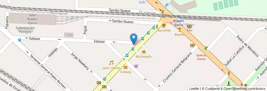 Mapa de ubicacion de Café Martínez en アルゼンチン, ブエノスアイレス州, Partido De Hurlingham, Hurlingham.