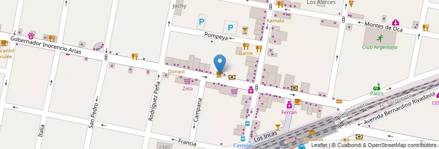 Mapa de ubicacion de Café Martínez en Arjantin, Buenos Aires, Partido De Morón, Castelar.