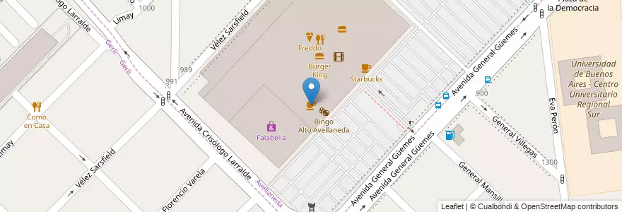 Mapa de ubicacion de Café Martínez en 아르헨티나, 부에노스아이레스주, Partido De Avellaneda, Avellaneda.