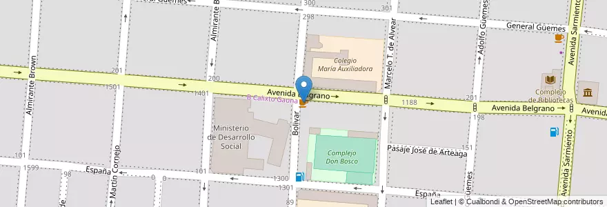 Mapa de ubicacion de Café Martínez en Arjantin, Salta, Capital, Municipio De Salta, Salta.