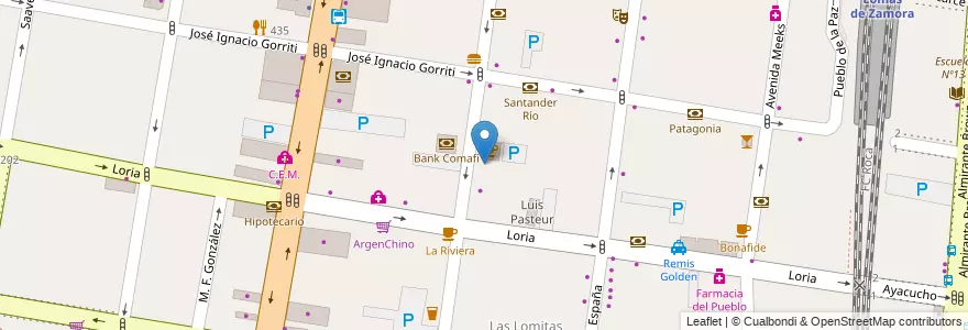 Mapa de ubicacion de Café Martínez en الأرجنتين, بوينس آيرس, Partido De Lomas De Zamora, Lomas De Zamora.