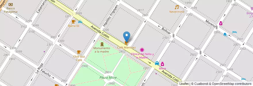 Mapa de ubicacion de Café Martínez en Argentina, Buenos Aires, Partido De General Pueyrredón, Mar Del Plata.