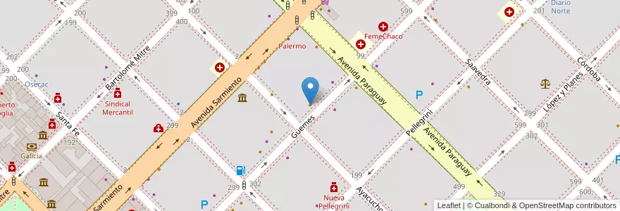 Mapa de ubicacion de Café Martínez en Arjantin, Chaco, Departamento San Fernando, Resistencia, Resistencia.