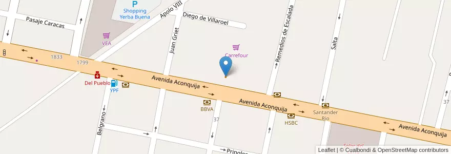 Mapa de ubicacion de Café Martínez en アルゼンチン, トゥクマン州, Departamento Yerba Buena, Yerba Buena.