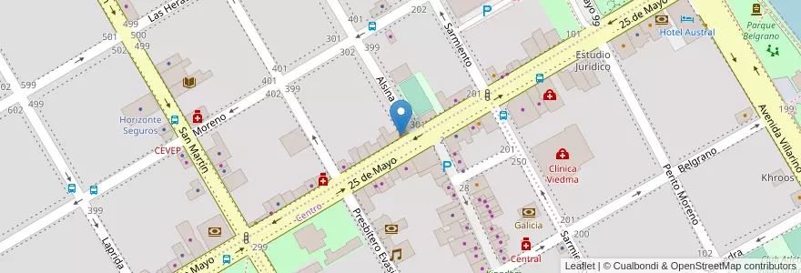 Mapa de ubicacion de Café Martínez en Arjantin, Río Negro, Departamento Adolfo Alsina, Viedma, Viedma.