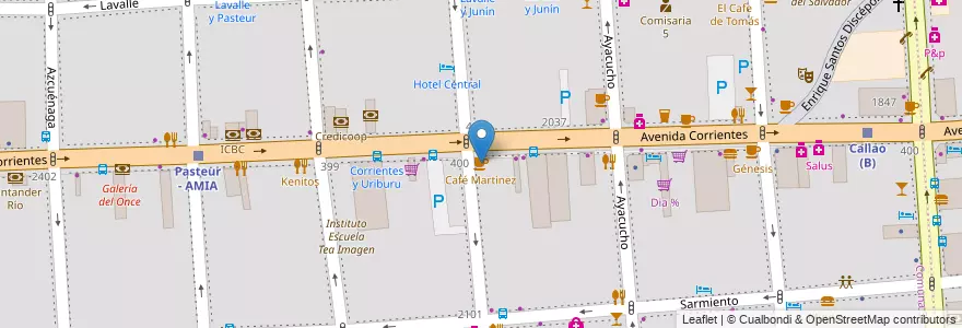Mapa de ubicacion de Café Martínez, Balvanera en 아르헨티나, Ciudad Autónoma De Buenos Aires, Comuna 3, 부에노스아이레스.