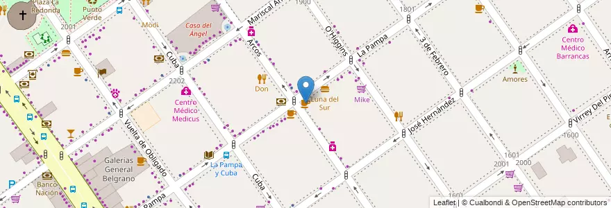 Mapa de ubicacion de Café Martínez, Belgrano en Argentinien, Ciudad Autónoma De Buenos Aires, Buenos Aires, Comuna 13.
