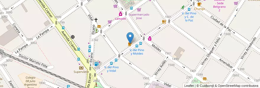 Mapa de ubicacion de Café Martínez, Belgrano en アルゼンチン, Ciudad Autónoma De Buenos Aires, ブエノスアイレス, Comuna 13.