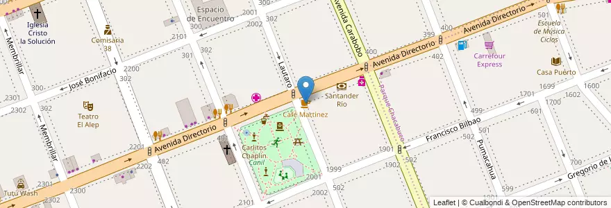Mapa de ubicacion de Café Martínez, Flores en 阿根廷, Ciudad Autónoma De Buenos Aires, Comuna 7, 布宜诺斯艾利斯.