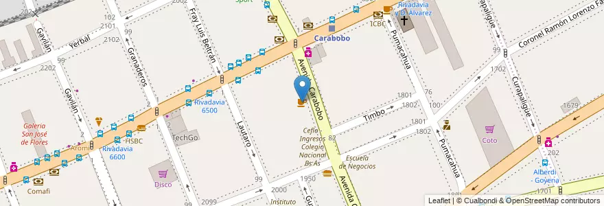 Mapa de ubicacion de Café Martínez, Flores en アルゼンチン, Ciudad Autónoma De Buenos Aires, Comuna 7, ブエノスアイレス.