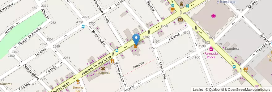 Mapa de ubicacion de Café Martínez, Monte Castro en Argentinië, Ciudad Autónoma De Buenos Aires, Buenos Aires, Comuna 10.