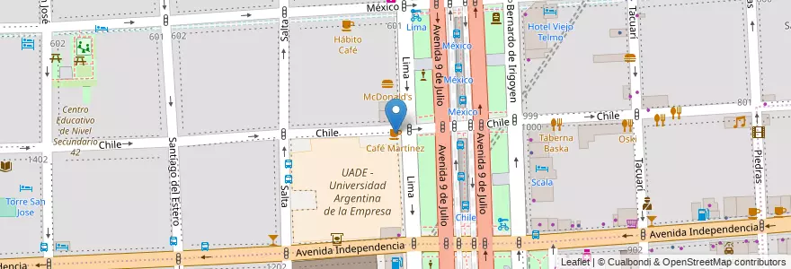 Mapa de ubicacion de Café Martínez, Montserrat en Argentina, Ciudad Autónoma De Buenos Aires, Comuna 1, Buenos Aires.